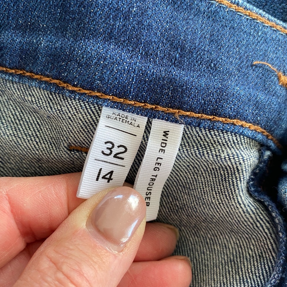 LOFT Dark Blue Flare Jeans size 14/32 - Picture 6 of 6